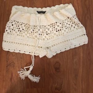 white crochet shorts